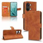 For OnePlus Ace 2V Skin Feel Magnetic Flip Leather Phone Case(Brown)