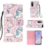 For Huawei nova 7 5G 3D Painting Horizontal Flip Leather Case with Holder & Card Slot & Lanyard(Pink Horse)