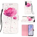 For Huawei nova 7 5G 3D Painting Horizontal Flip Leather Case with Holder & Card Slot & Lanyard(Flower)