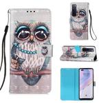 For Huawei nova 7 Pro 5G 3D Painting Horizontal Flip Leather Case with Holder & Card Slot & Lanyard(Owl)