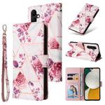 For Samsung Galaxy A34 5G Marble Bronzing Stitching Leather Phone Case(Rose Gold)