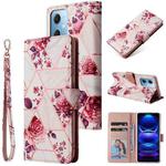 For Xiaomi Redmi Note 12 5G Global India / Poco X5 Marble Bronzing Stitching Leather Phone Case(Rose Gold)