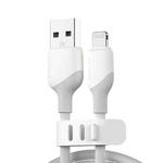 KUULAA KL-X58 2.4A USB to 8 Pin Liquid Silicone MFI Data Cable, Length:1m(White)