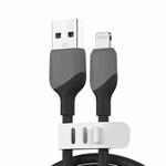 KUULAA KL-X58 2.4A USB to 8 Pin Liquid Silicone MFI Data Cable, Length:2m(Black)