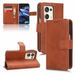 For OPPO Find N2 Lambskin Leather Phone Case(Brown)