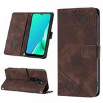 For OPPO A9 2020 / A5 2020 / A11X Skin-feel Embossed Leather Phone Case(Brown)