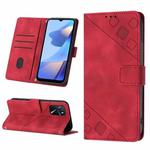 For OPPO A16 / A54S Skin-feel Embossed Leather Phone Case(Red)