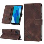 For OPPO A16K Skin-feel Embossed Leather Phone Case(Brown)