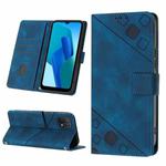 For OPPO A16K Skin-feel Embossed Leather Phone Case(Blue)
