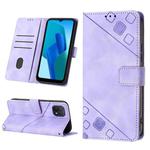 For OPPO A16K Skin-feel Embossed Leather Phone Case(Light Purple)
