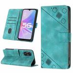 For OPPO A58 5G Skin-feel Embossed Leather Phone Case(Green)