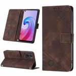 For OPPO A96 4G / A36 / A76 / Realme 9i Skin-feel Embossed Leather Phone Case(Brown)