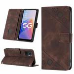 For OPPO A96 5G / Reno7z / Reno7 Lite 5G / F21 Pro 5G / Reno8 z / OnePlus Nord N20  Skin-feel Embossed Leather Phone Case(Brown)