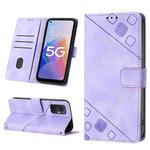 For OPPO A96 5G / Reno7z / Reno7 Lite 5G / F21 Pro 5G / Reno8 z / OnePlus Nord N20  Skin-feel Embossed Leather Phone Case(Light Purple)