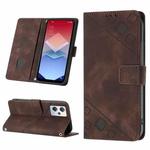 For OPPO K10X / Realme 9 Pro Skin-feel Embossed Leather Phone Case(Brown)