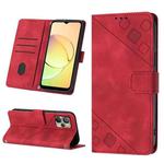 For Realme 10 Skin-feel Embossed Leather Phone Case(Red)