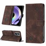 For Realme 10 Pro Skin-feel Embossed Leather Phone Case(Brown)