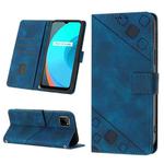 For Realme C11 Skin-feel Embossed Leather Phone Case(Blue)