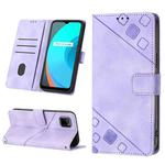For Realme C11 Skin-feel Embossed Leather Phone Case(Light Purple)