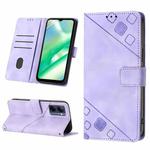 For Realme C33 Skin-feel Embossed Leather Phone Case(Light Purple)