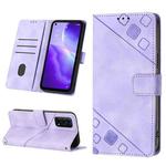 For OPPO Reno5 A Skin-feel Embossed Leather Phone Case(Light Purple)