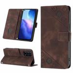 For OPPO Reno5 4G / Reno5 5G Skin-feel Embossed Leather Phone Case(Brown)