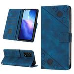 For OPPO Reno5 4G / Reno5 5G Skin-feel Embossed Leather Phone Case(Blue)