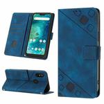 For Xiaomi Redmi 6 Pro / A2 Lite Skin-feel Embossed Leather Phone Case(Blue)