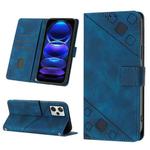 For Xiaomi Redmi Note 12 Pro+ Global / Redmi Note 12 Explorer Skin-feel Embossed Leather Phone Case(Blue)