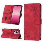 For Xiaomi 13 Lite 5G Skin-feel Embossed Leather Phone Case(Red)