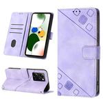 For Xiaomi Poco X5 Pro 5G / Redmi Note 12 Pro Speed Skin-feel Embossed Leather Phone Case(Light Purple)