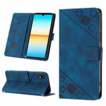 For Sony XPreia ACE  III Skin-feel Embossed Leather Phone Case(Blue)