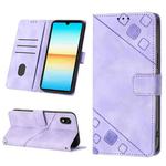 For Sony XPreia ACE  III Skin-feel Embossed Leather Phone Case(Light Purple)