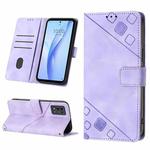 For ZTE Libero 5G III Skin-feel Embossed Leather Phone Case(Light Purple)