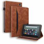 For Amazon Kindle Fire 7 2022 Business Shockproof Horizontal Flip Leather Tablet Case with Wake-up Function(Brown)