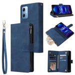 For Xiaomi Redmi Note 12 5G Global India / Poco X5 Multifunctional Multi-Card Wallet Phone Leather Case(Blue)