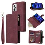 For Xiaomi Redmi Note 12 Pro+ 5G Global India / Note 12 Explorer Multifunctional Multi-Card Wallet Phone Leather Case(Wine Red)