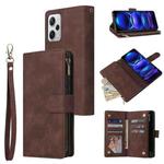 For Xiaomi Redmi Note 12 Pro+ 5G Global India / Note 12 Explorer Multifunctional Multi-Card Wallet Phone Leather Case(Coffee)