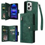 For Xiaomi Redmi Note 12 Explorer / Note 12 Pro+ Global Rivet Buckle 9 Cards Three Fold Leather Phone Case(Green)