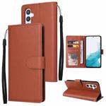 For Samsung Galaxy A54 3 Card Slots Multifunctional Leather Phone Case(Brown)