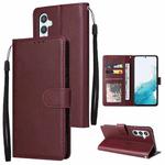 For Samsung Galaxy A54 3 Card Slots Multifunctional Leather Phone Case(Wine Red)