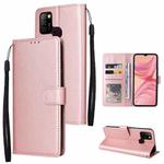 For Infinix Hot 10 Lite 3 Card Slots Multifunctional Leather Phone Case(Rose Gold)