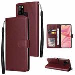 For Infinix Hot 10 Lite 3 Card Slots Multifunctional Leather Phone Case(Wine Red)
