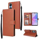For OPPO A58 / A78 3 Card Slots Multifunctional Leather Phone Case(Brown)