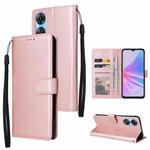 For OPPO A58 / A78 3 Card Slots Multifunctional Leather Phone Case(Rose Gold)