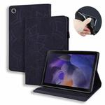 For Samsung Galaxy Tab A8 10.5 2021 Calf Texture Embossed Flip Leather Tablet Case(Black)