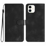 For iPhone 11 Heart Pattern Skin Feel Leather Phone Case(Black)