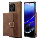 For Motorola Moto X30 Pro JEEHOOD Retro Magnetic Detachable Protective Phone Case with Wallet & Card Slot(Brown)
