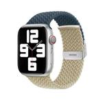 Nylon Braided Stitching Buckle Watch Band For Apple Watch Series 8&7 41mm / SE 2&6&SE&5&4 40mm / 3&2&1 38mm(Deep Blue Beige)