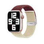 Nylon Braided Stitching Buckle Watch Band For Apple Watch Ultra 49mm / Series 8&7 45mm / SE 2&6&SE&5&4 44mm / 3&2&1 42mm(Wine Red Starlight)